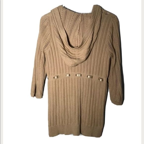 Motherhood Maternity Cable Knit Cardigan tan color size Medium #47 - Picture 2 of 6